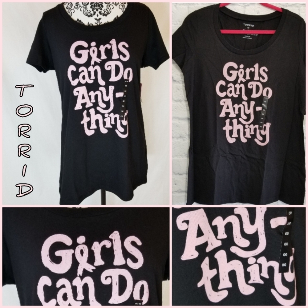 Torrid Girls Can do Anything Graphic Tee Shirt New Medium